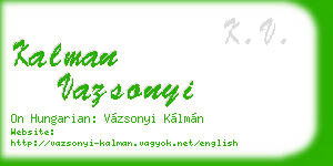 kalman vazsonyi business card