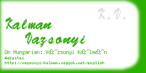 kalman vazsonyi business card